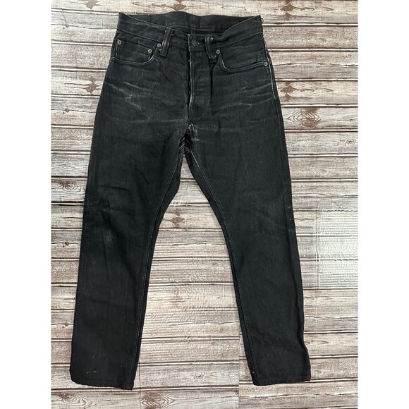 Syoaiya Selvedge Denim Button Fly jeans color mediun wash blck Size 31 Fits 29" - Picture 1 of 8